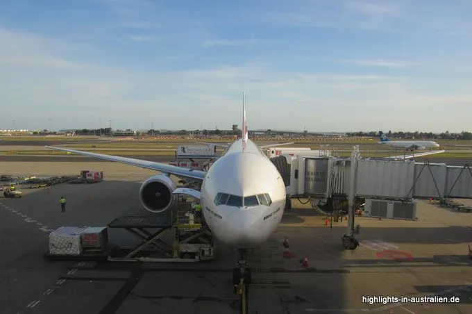 Flugzeug am Sydney Airport